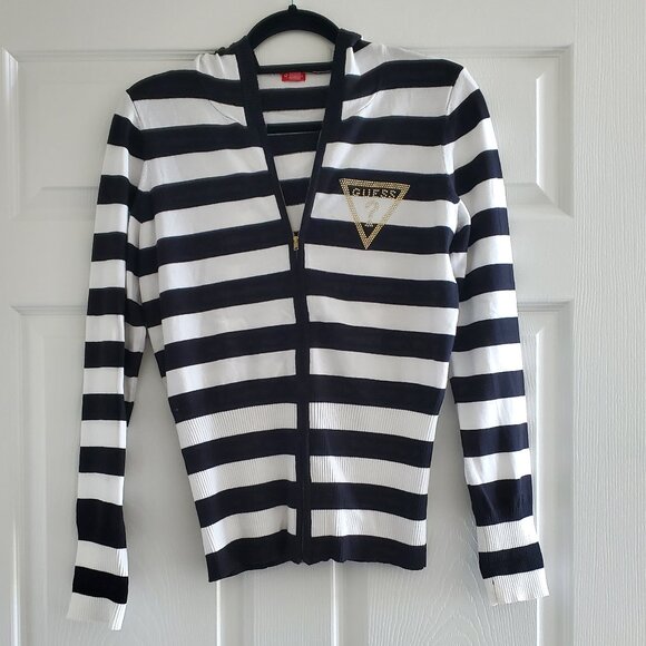 Guess Women's Hooded Full Zip Sweater Jacket Size Large - Picture 1 of 6